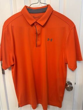 Men’s Under Armour Tech Bright Orange Performance Polo - Dry Cleaned